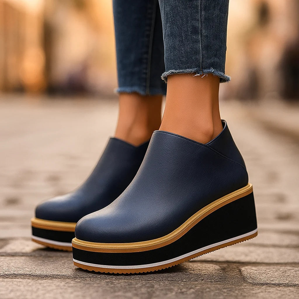 Coralie | Side-Zip Wedge Ankle Boots