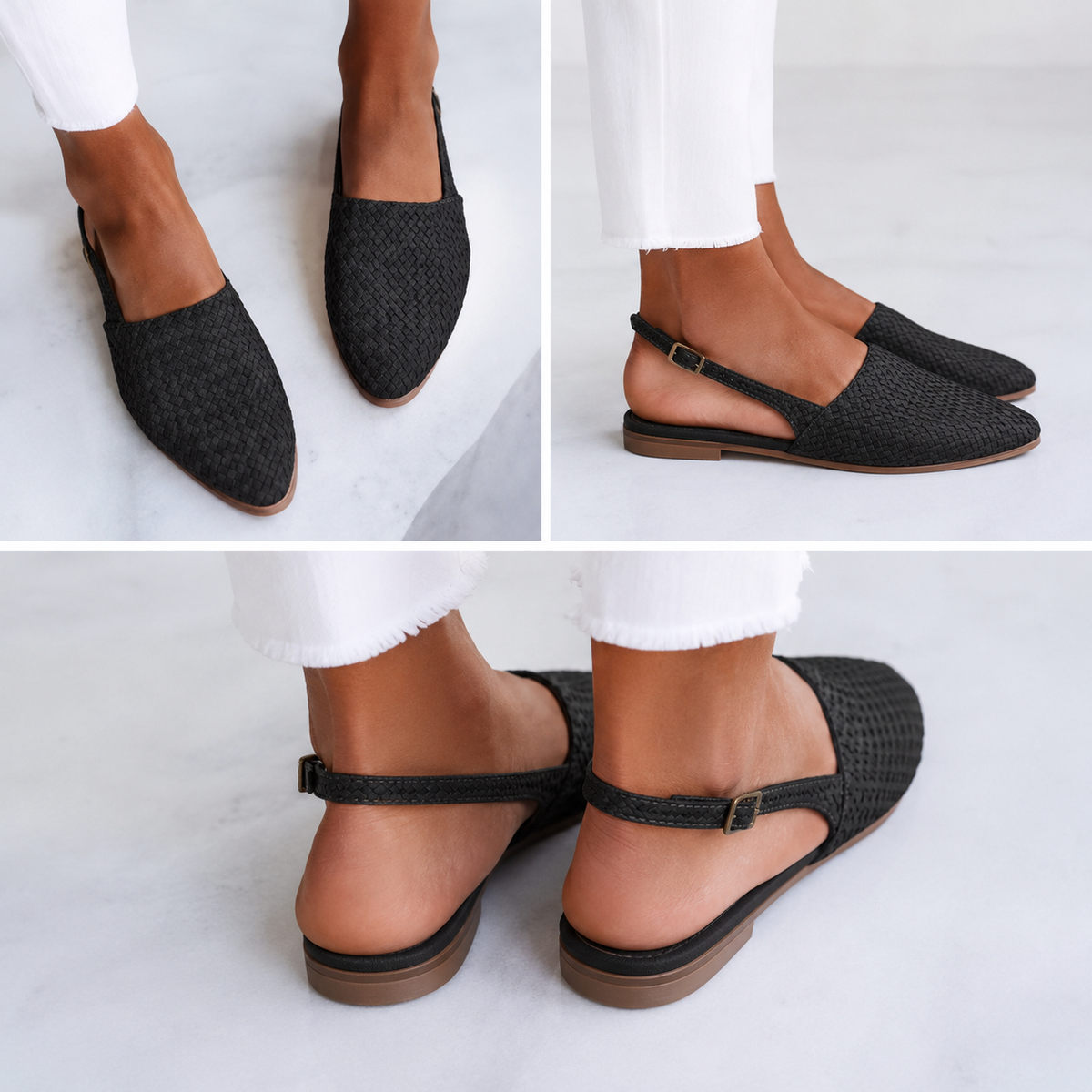 Woven Loafers With a Heel Strap