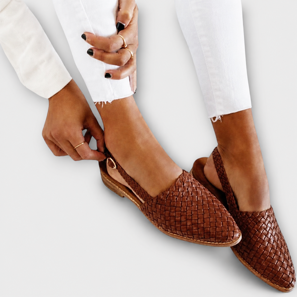Woven Loafers With a Heel Strap