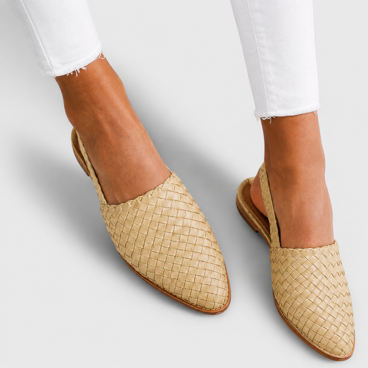 Woven Loafers With a Heel Strap
