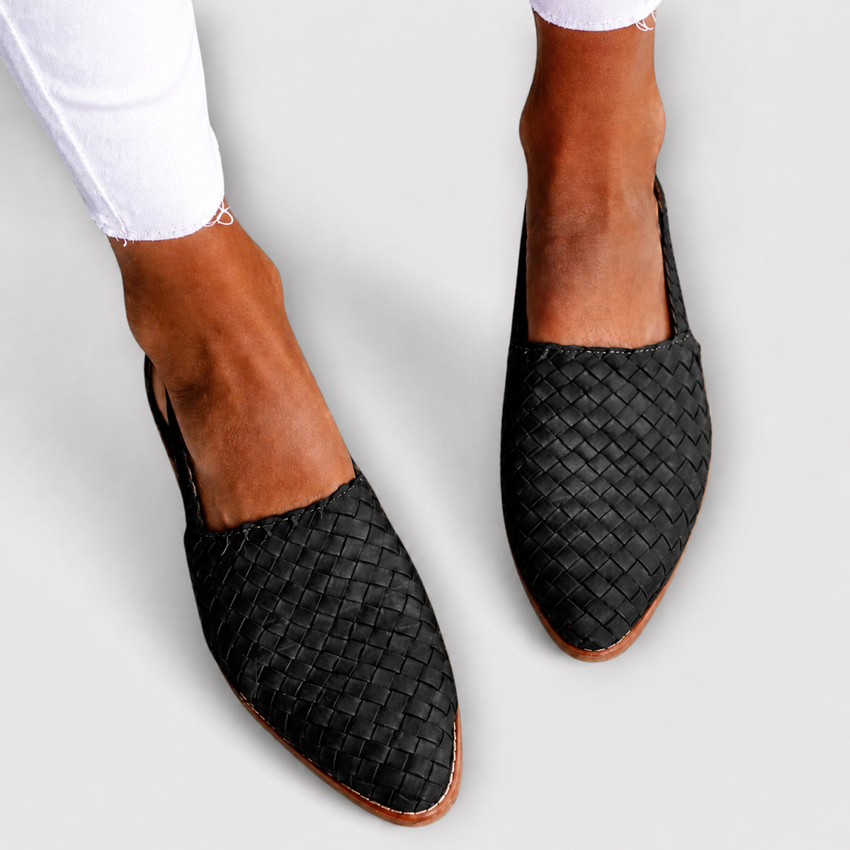 Woven Loafers With a Heel Strap
