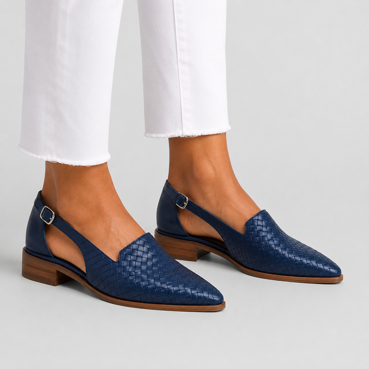 Woven Loafers With a Heel Strap