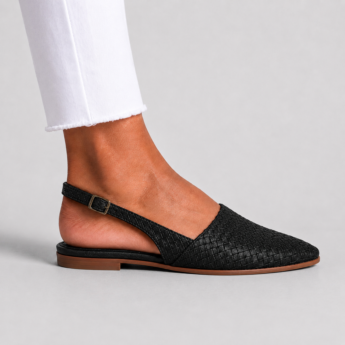 Woven Loafers With a Heel Strap
