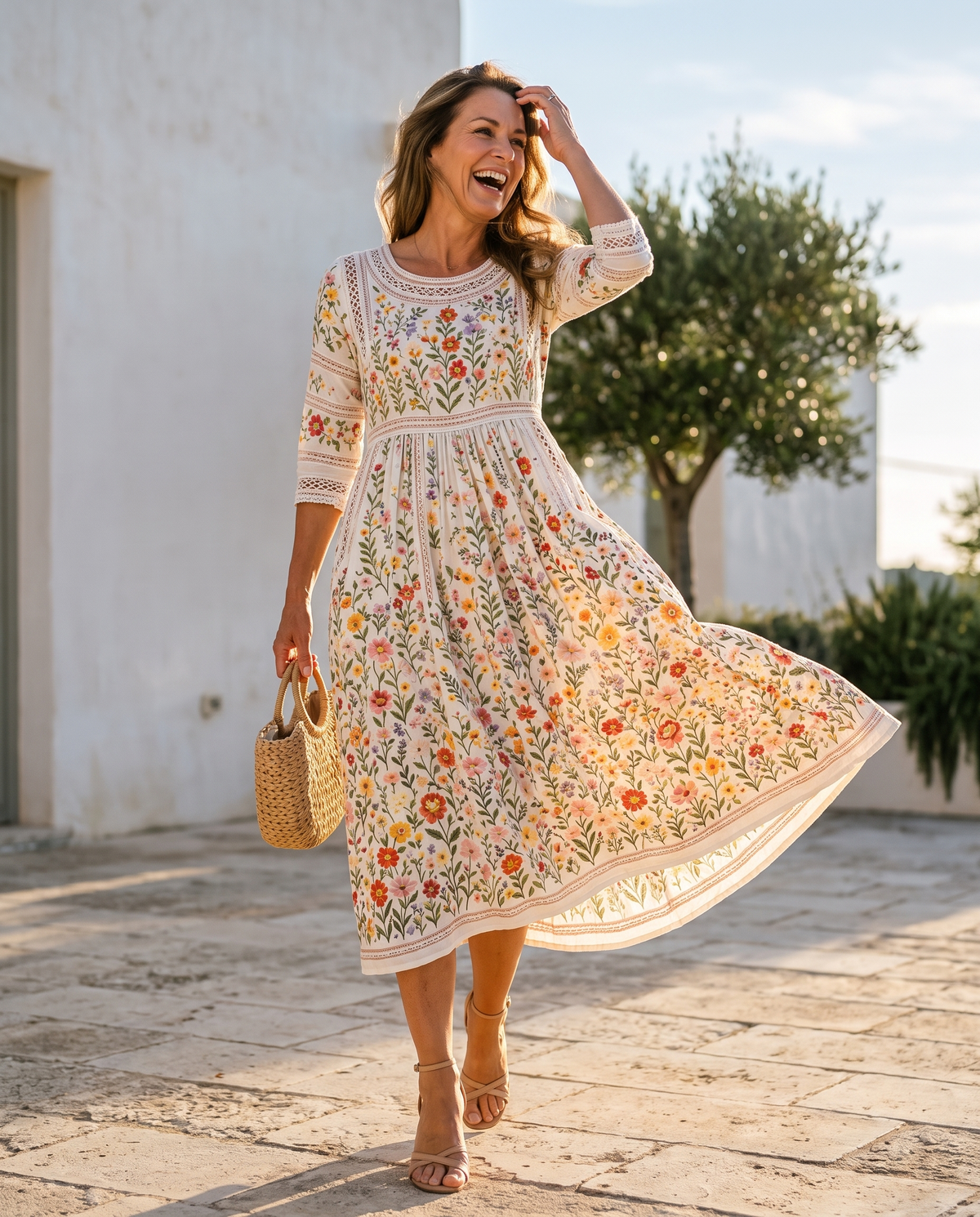 Abito midi Wildflower Meadow Charm